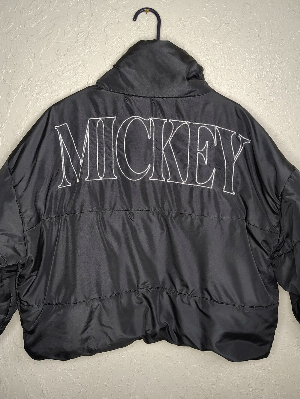 Disney Black Puffer Jacket with Mickey Graphics Women's Size M - Picture 2 of 5